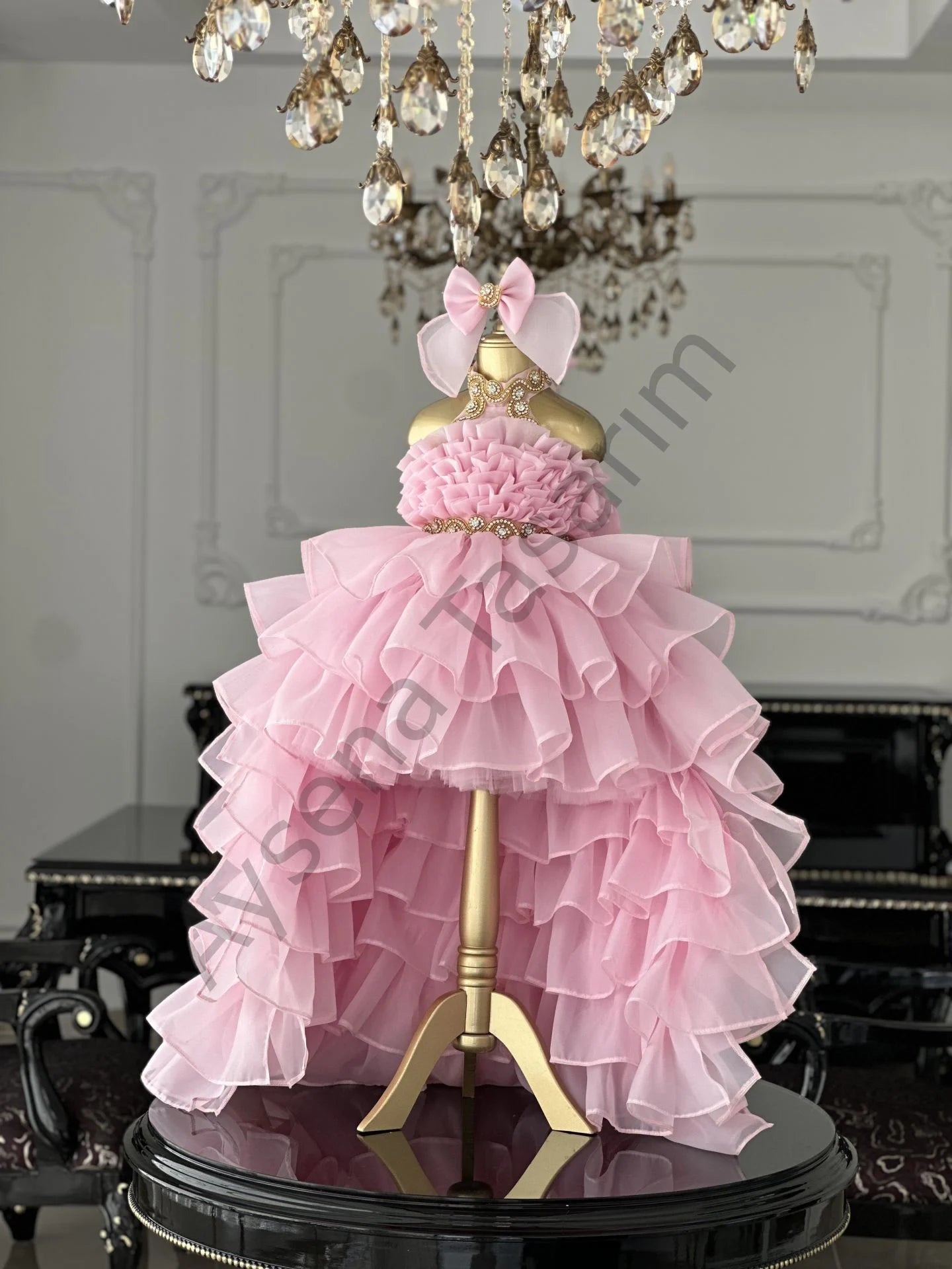 PRENSES PEMBE ABİYE ELBİSE | Aysena Tasarım | Çocuk Abiye