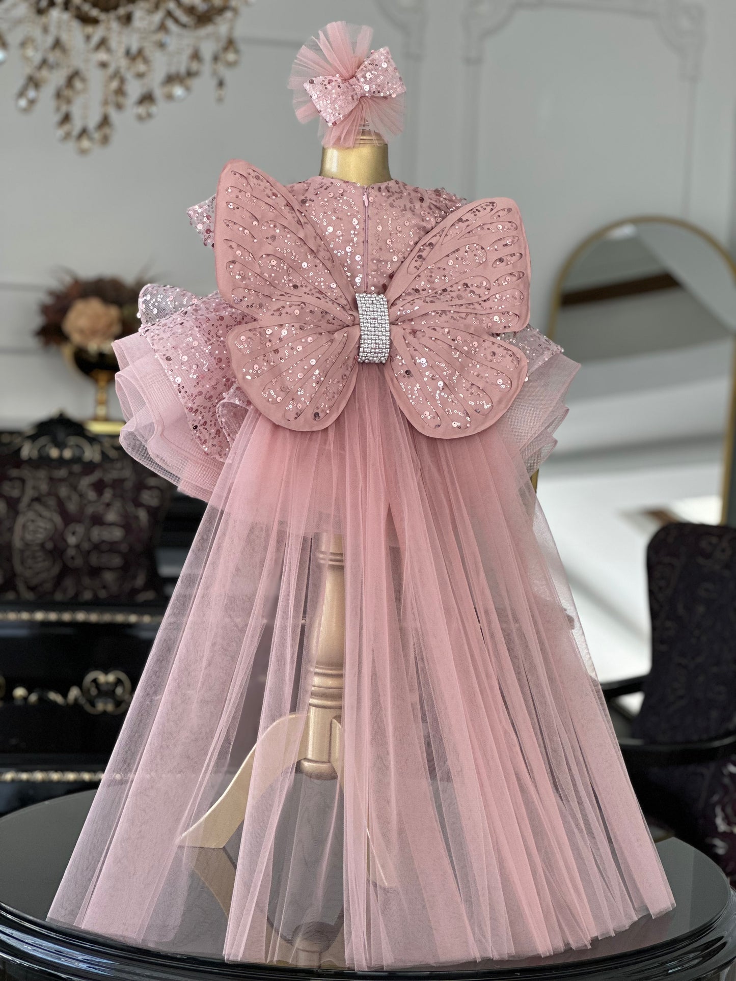 Shiny Pudra Kelebek Elbise