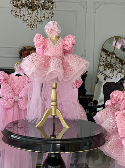 Shiny Tatlı Pembe Kelebek Elbise