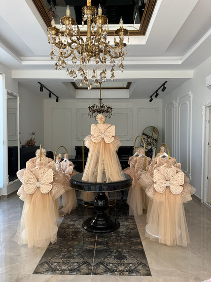 Shiny Gold Kelebek Elbise