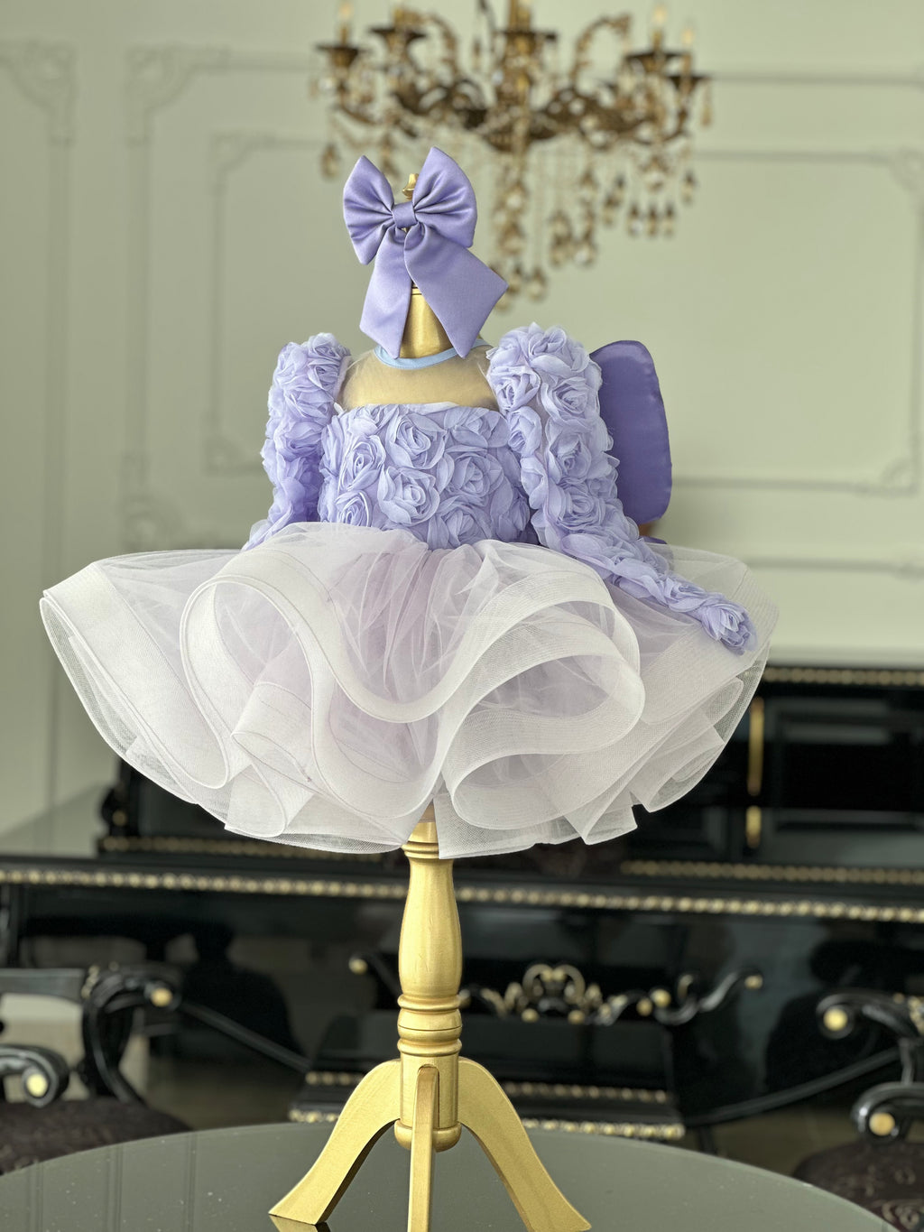 lila rose elbise tül etek katmanları