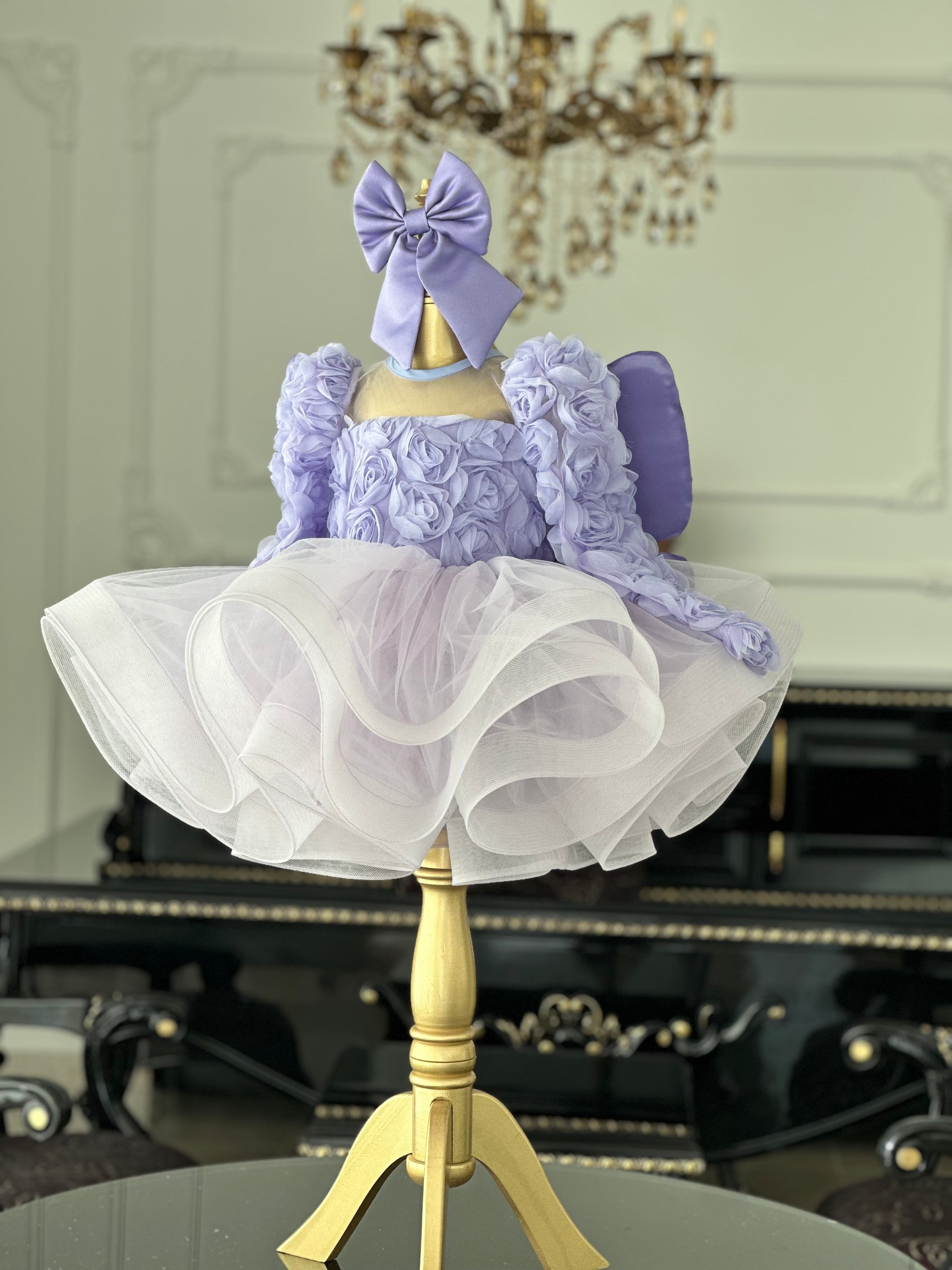 lila rose elbise tül etek katmanları