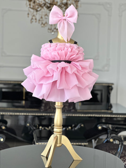 Lena Toz Pembe Abiye Elbise