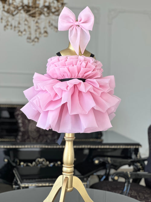 toz pembe organze volan katmanları detay