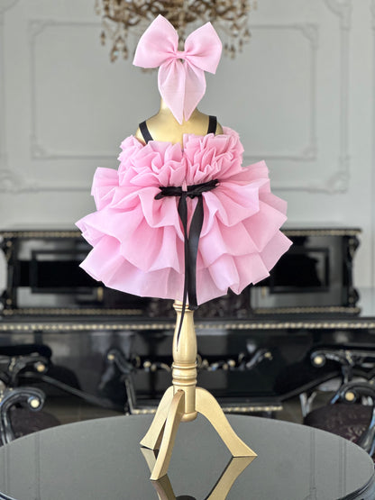 Lena Toz Pembe Abiye Elbise