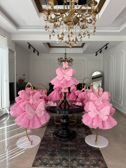 Rose Pembe Kelebek Elbise