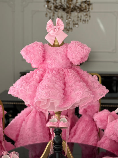 Rose Pembe Kelebek Elbise
