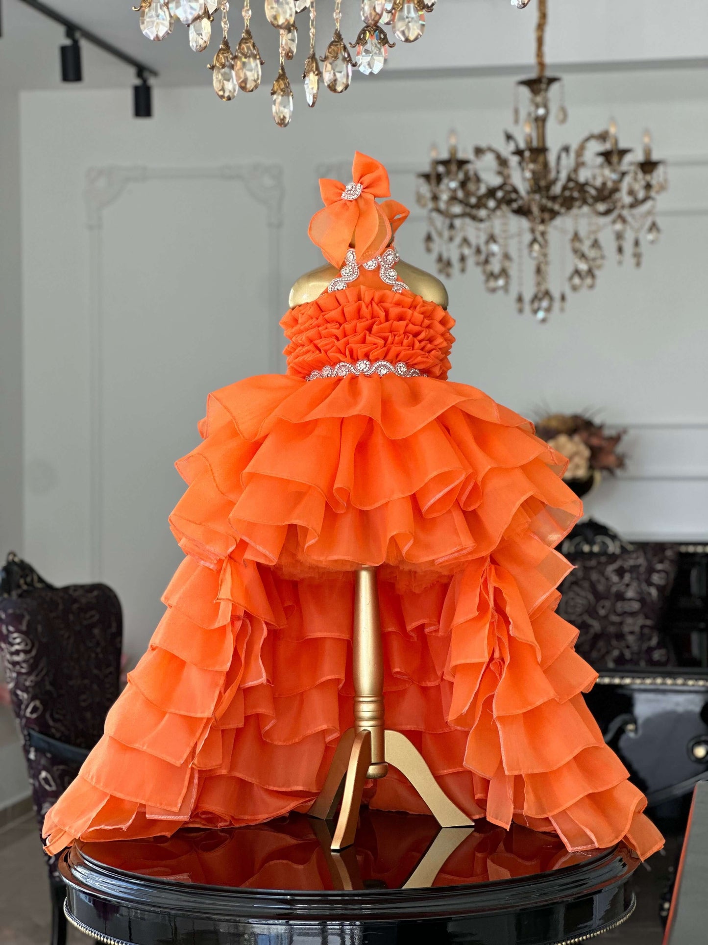 PRENSES ORANJ ABİYE ELBİSE | Aysena Tasarım | Çocuk Abiye