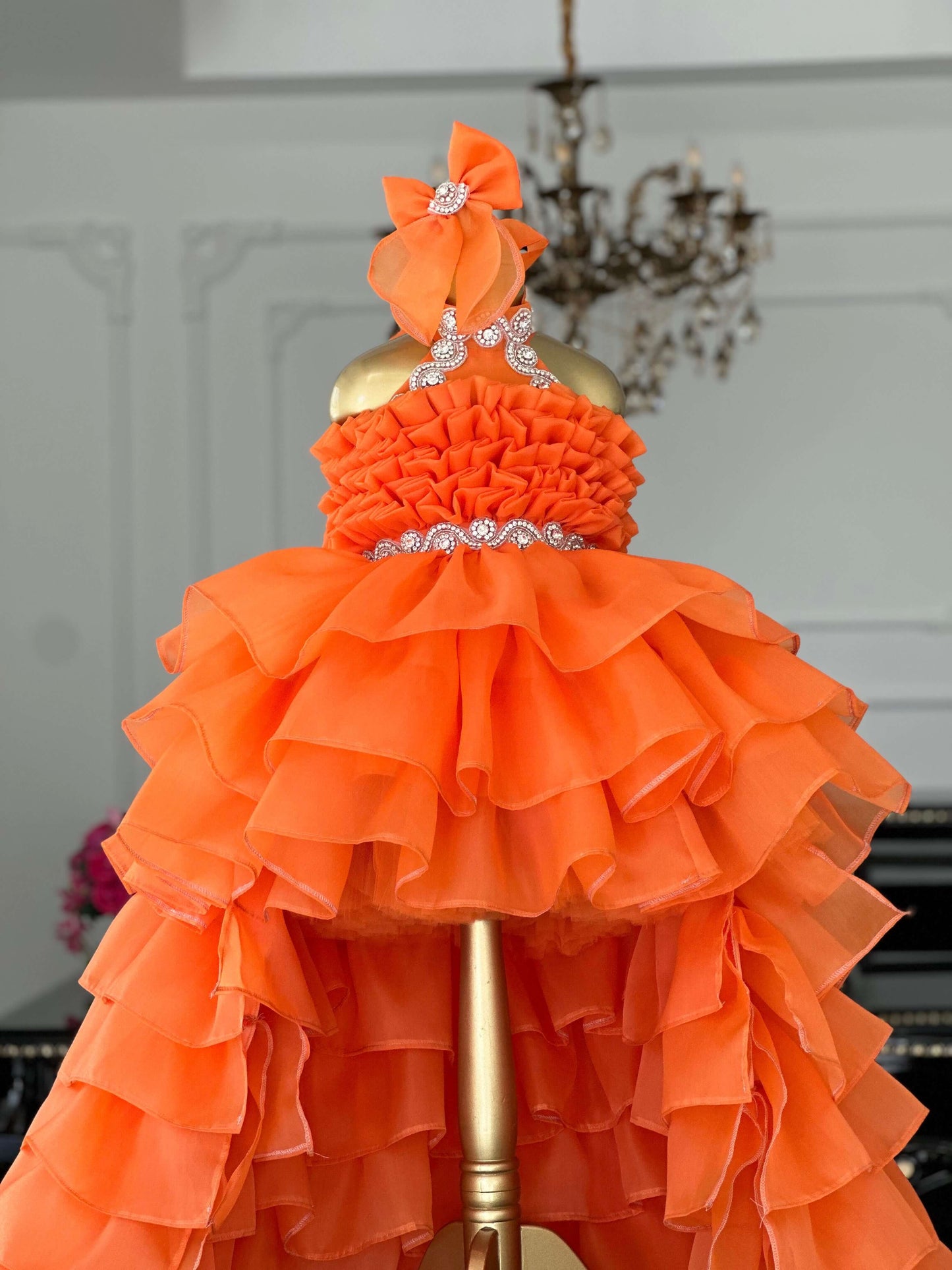 PRENSES ORANJ ABİYE ELBİSE | Aysena Tasarım | Çocuk Abiye