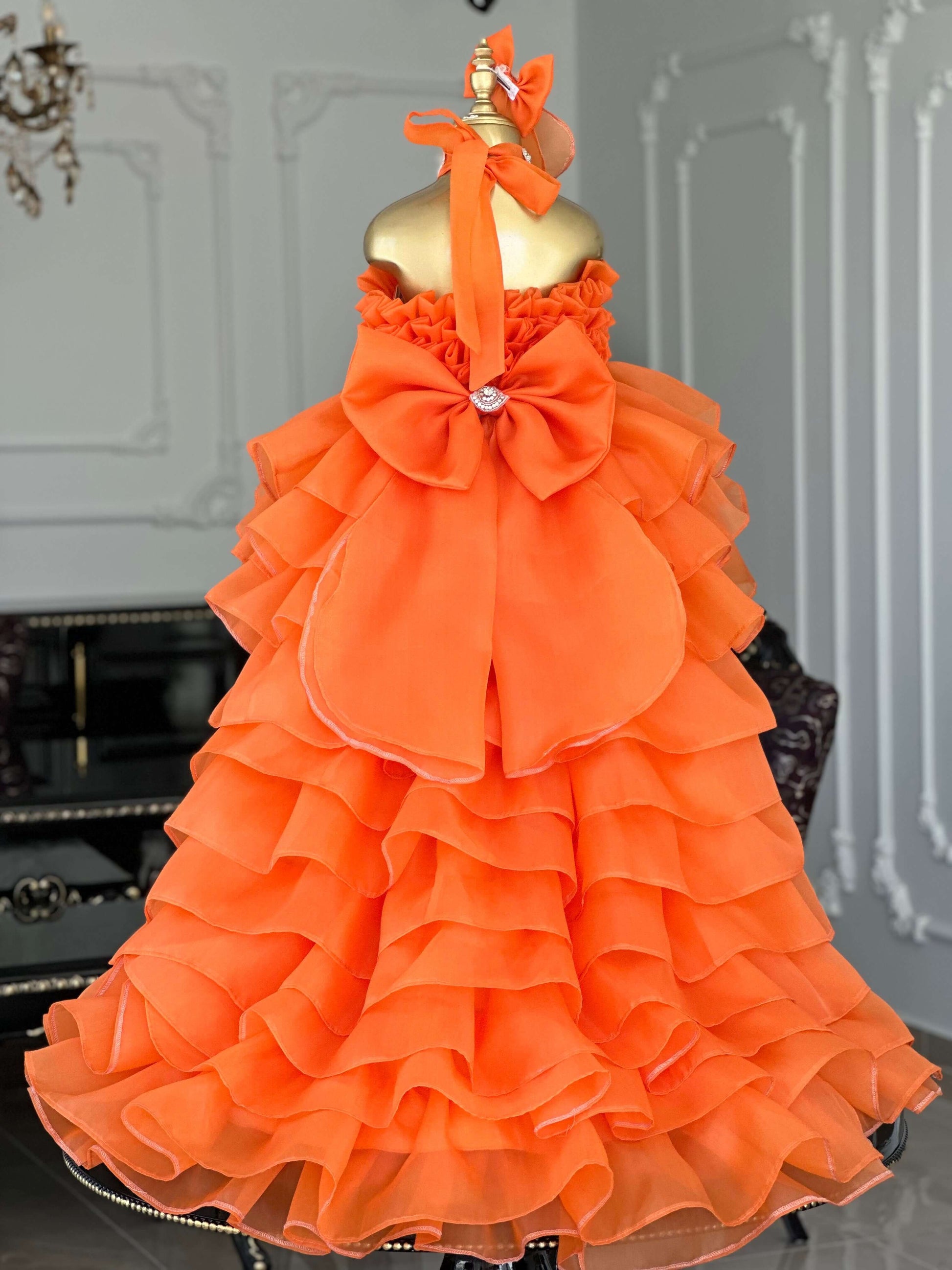 PRENSES ORANJ ABİYE ELBİSE | Aysena Tasarım | Çocuk Abiye