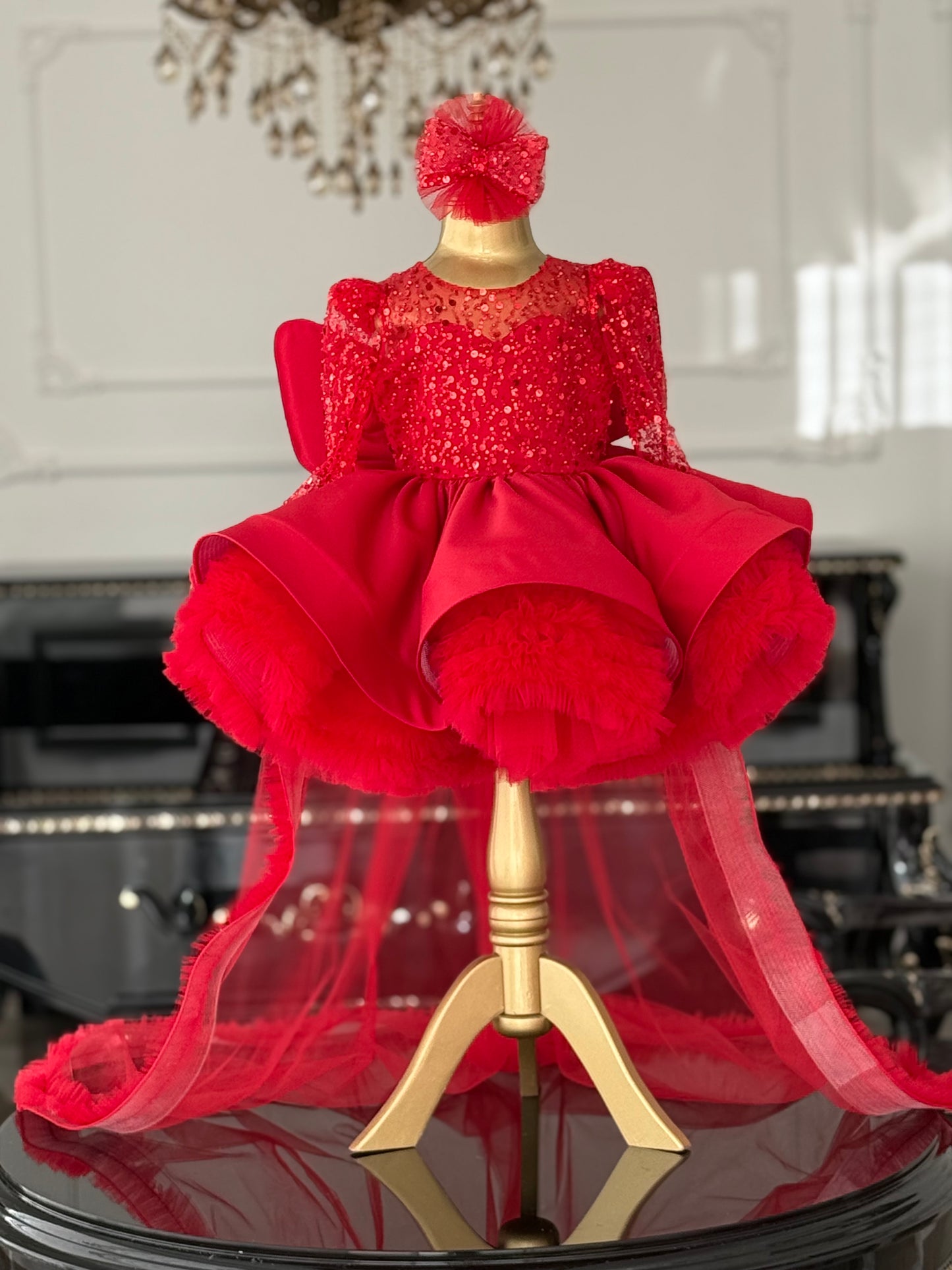 Shiny Kırmızı Kelebek Elbise