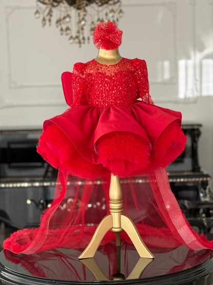 Shiny Kırmızı Kelebek Elbise