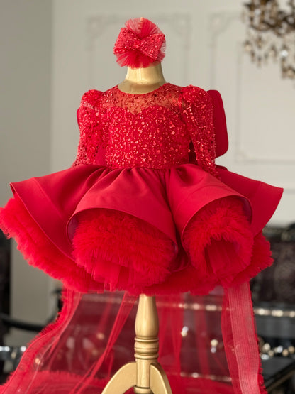 Shiny Kırmızı Kelebek Elbise