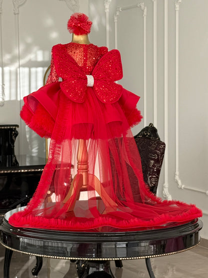 Shiny Kırmızı Kelebek Elbise