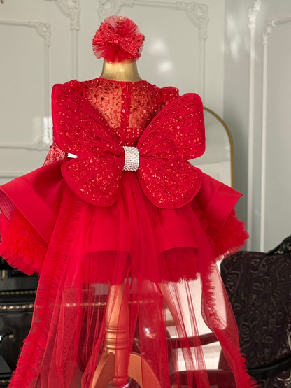 Shiny Kırmızı Kelebek Elbise