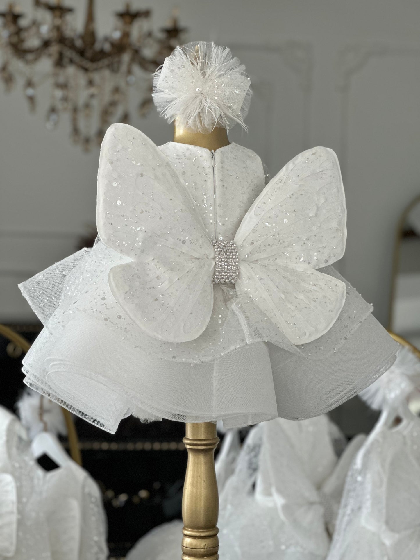 Shiny Beyaz Kelebek Elbise