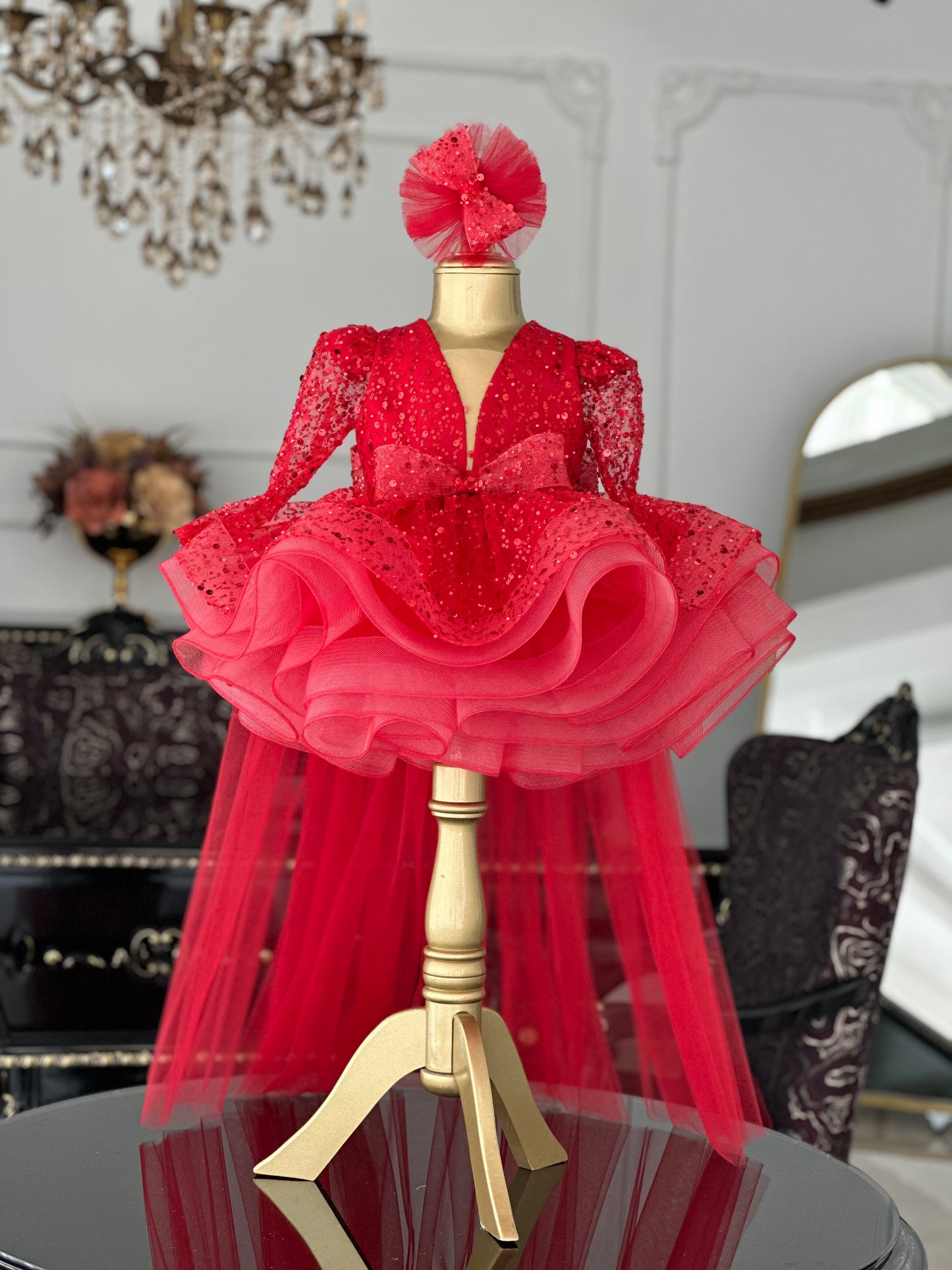 Kırmızı Diamond Abiye Elbise