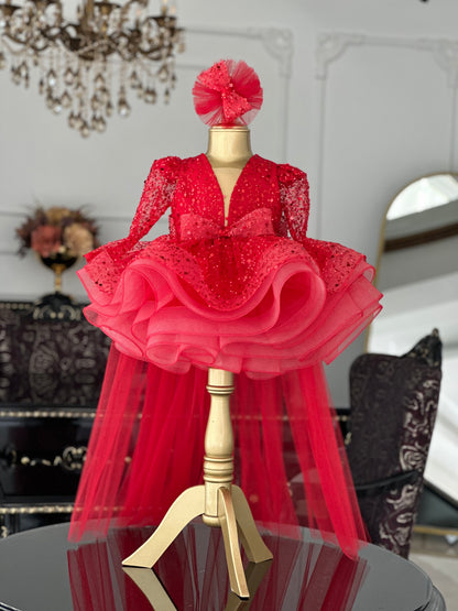 Kırmızı Diamond Abiye Elbise