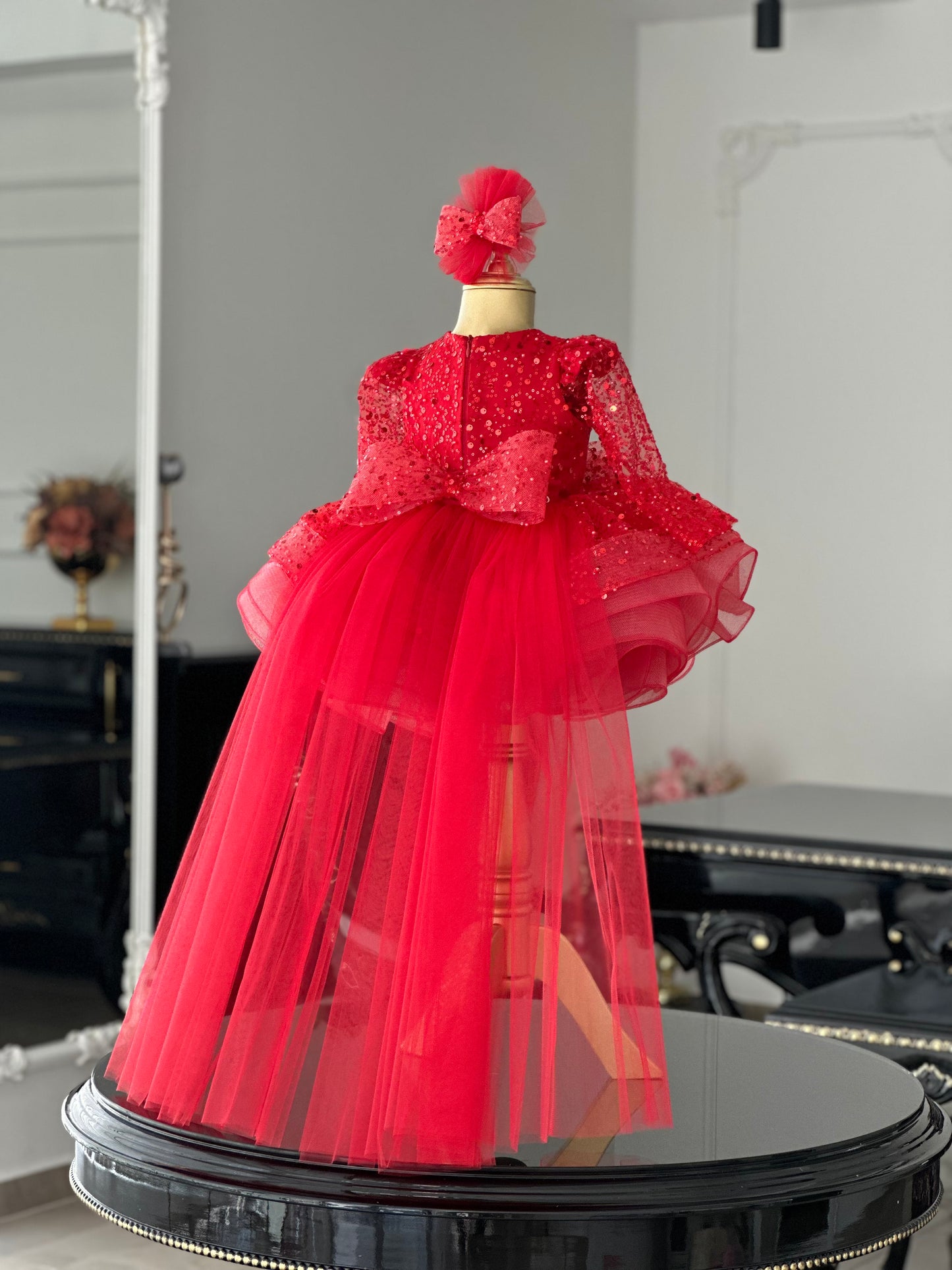 Kırmızı Diamond Abiye Elbise