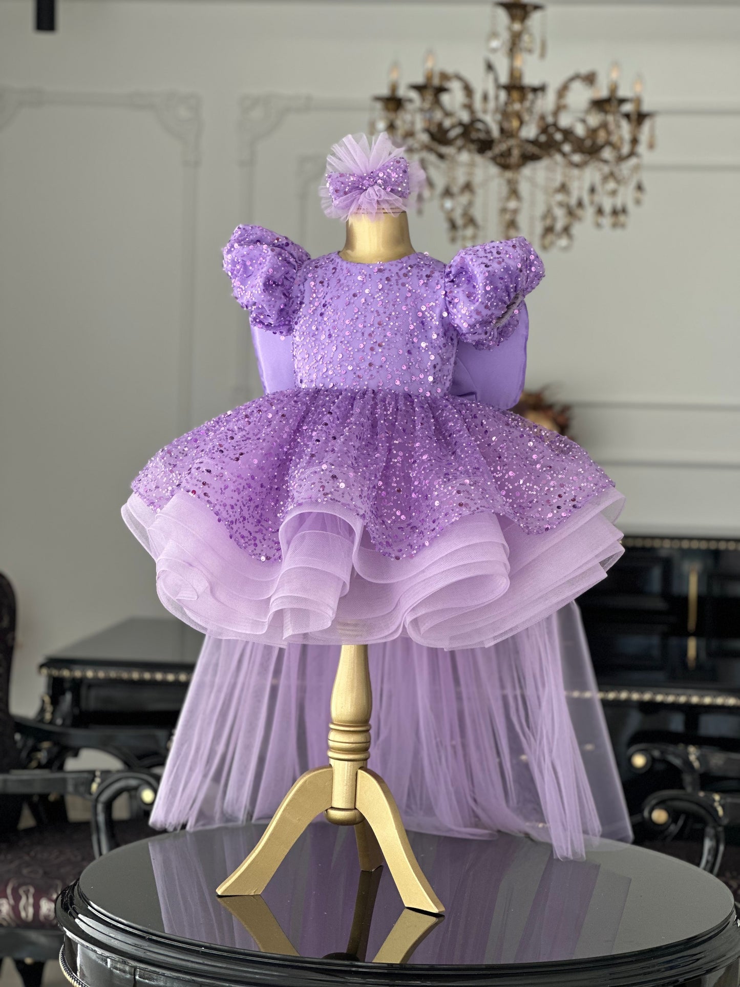 Shiny Lila Kelebek Elbise