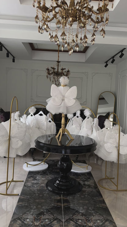 Shiny Beyaz Kelebek Elbise