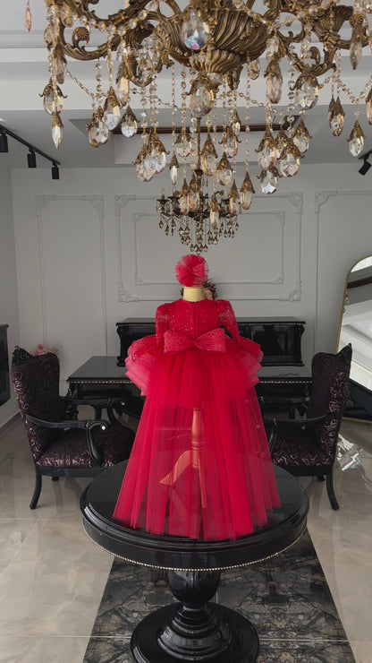 Kırmızı Diamond Abiye Elbise