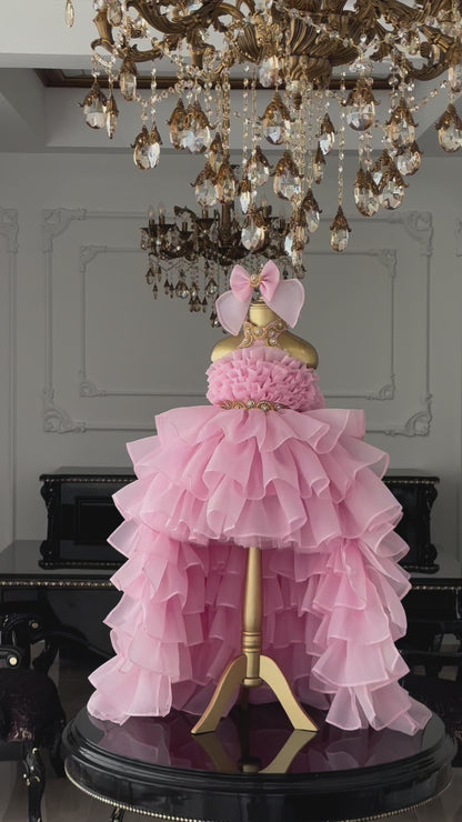 Prenses Pembe Abiye Elbise
