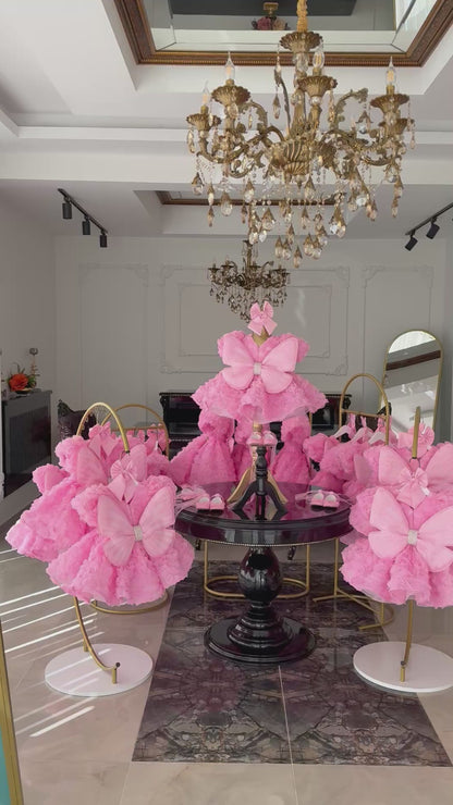 Rose Pembe Kelebek Elbise