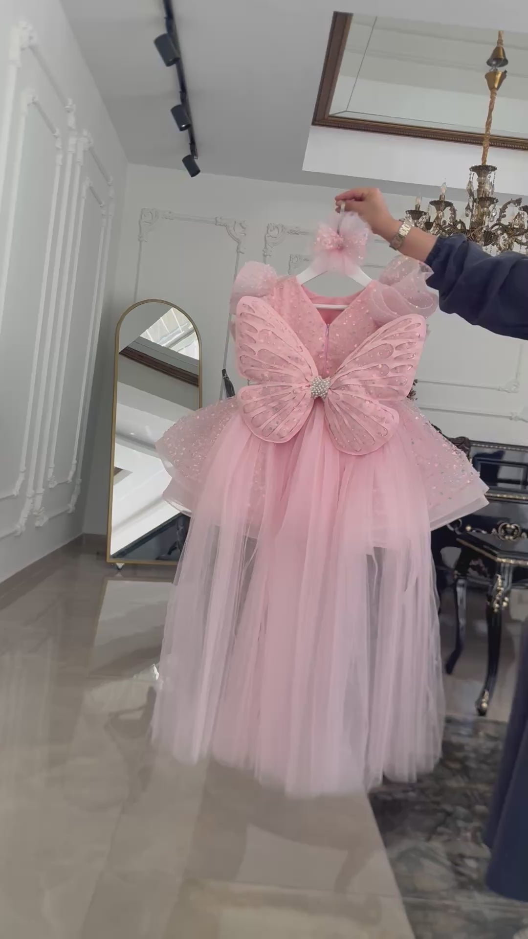 pembe volan kol kelebek abiye tanıtım videosu