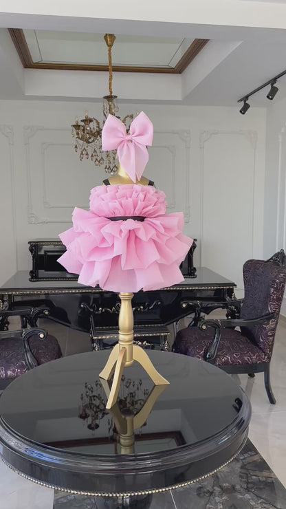 Lena Toz Pembe Abiye Elbise